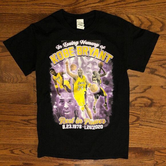 Kobe Bryant Rest In Power In Loving Memory Double Sided T-Shirt Men's Small EUC - Picture 1 of 4